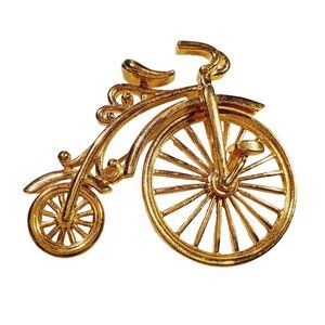 Bicycle Big Tire Brooch with Moving Wheel